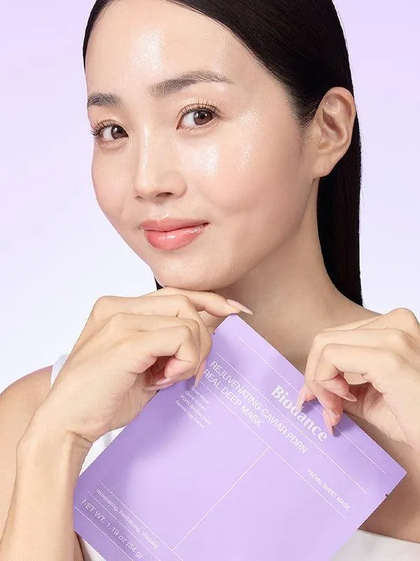 НАБОР ГИДРОГЕЛЕВЫХ МАСОК REJUVENATING CAVIAR PDRN REAL DEEP MASK 34G*4EA (BIODANCE) — фото 6