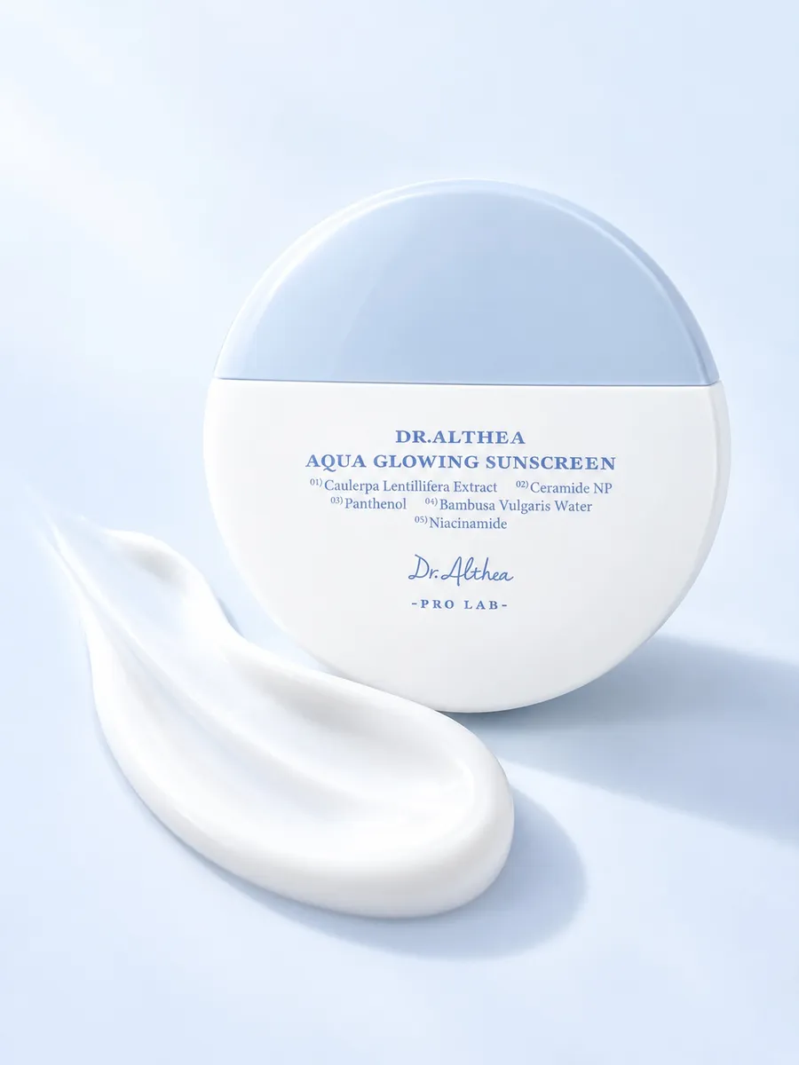 СОЛНЦЕЗАЩИТНЫЙ КРЕМ AQUA GLOWING SUNSCREEN SPF50/PA++++ (DR.ALTHEA) — фото 2