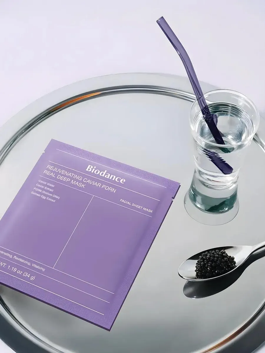 НАБОР ГИДРОГЕЛЕВЫХ МАСОК REJUVENATING CAVIAR PDRN REAL DEEP MASK 34G*4EA (BIODANCE) — фото 3